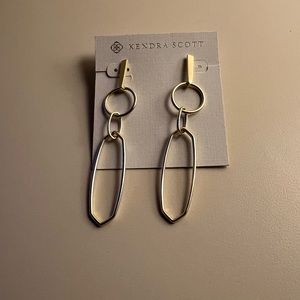Kendra Scott Sawyer Gold Tone Earrings New